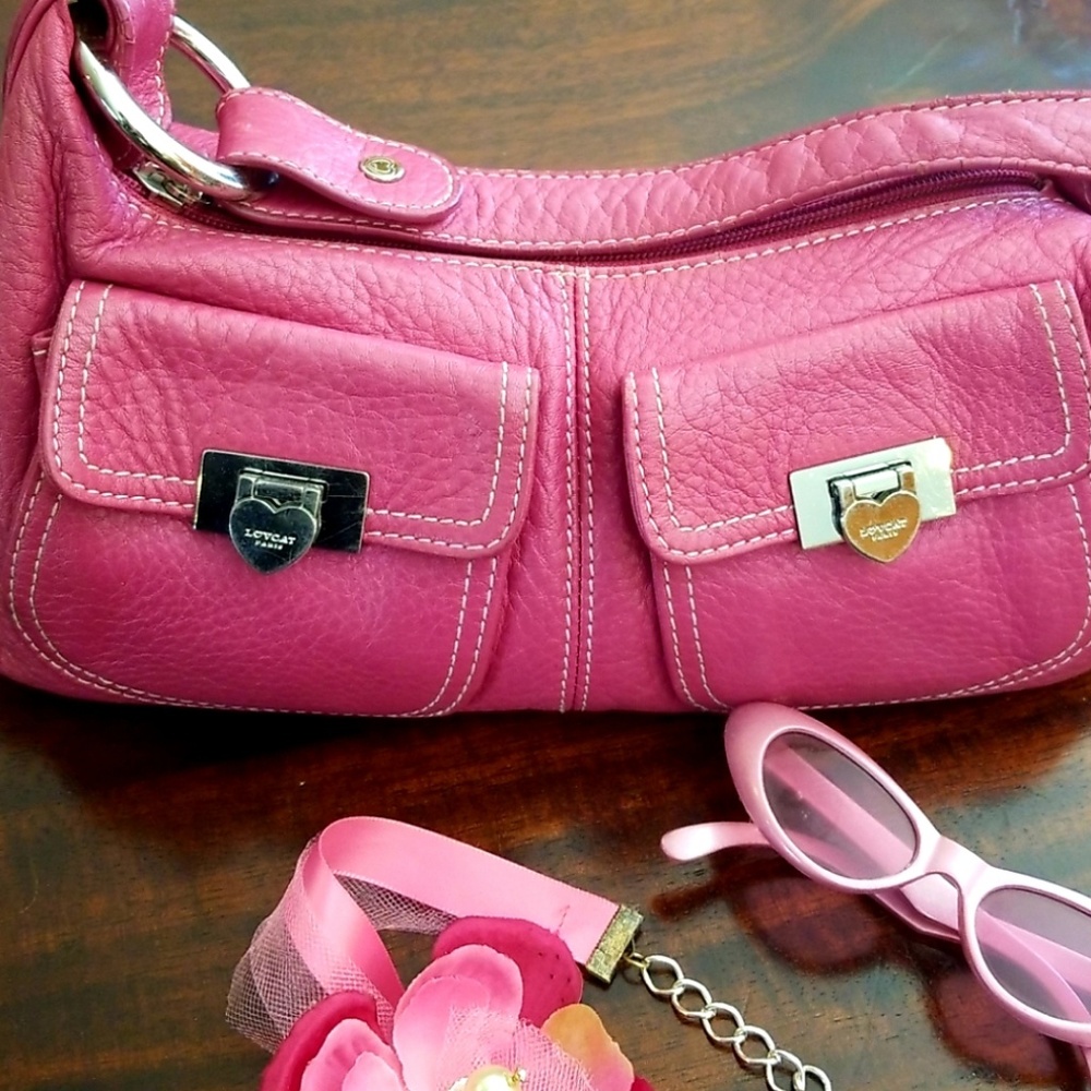 Lovcat Paris Pink Genuine Leather Mini Hobo